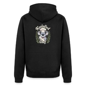 Funny Koalafied Chef Cute Koala Chef - Unisex Premium Organic Zip Hoodie - black - Back - Nico (187cm)