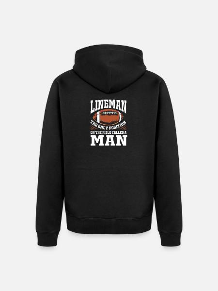 American Football Lineman - Unisex Premium Organic Zip Hoodie - black