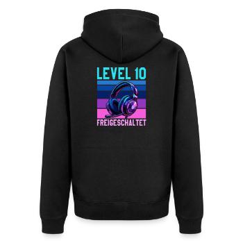 10. Geburtstag Junge Mädchen Legende Level 10 - Unisex Premium Bio Zip Hoodie - Schwarz - Hinten - Nico (187cm)