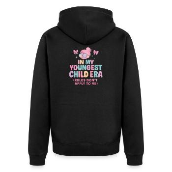 Dans l’humour de l’ère de My Younger Child et de la famille des filles - Veste à capuche bio Premium Unisexe - noir - Dos - Nico (187cm)