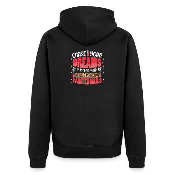 Designer de manucures Salon de manucure cosmétiques - Veste à capuche bio Premium Unisexe - noir - Dos - Nico (187cm)