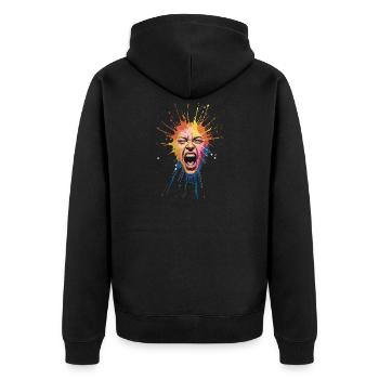 Expression faciale de l’explosion de la couleur explosive - Veste à capuche bio Premium Unisexe - noir - Dos - Nico (187cm)