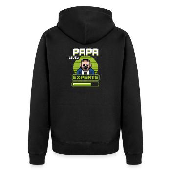 Design professionnel de niveau Papa Gamer - Veste à capuche bio Premium Unisexe - noir - Dos - Nico (187cm)