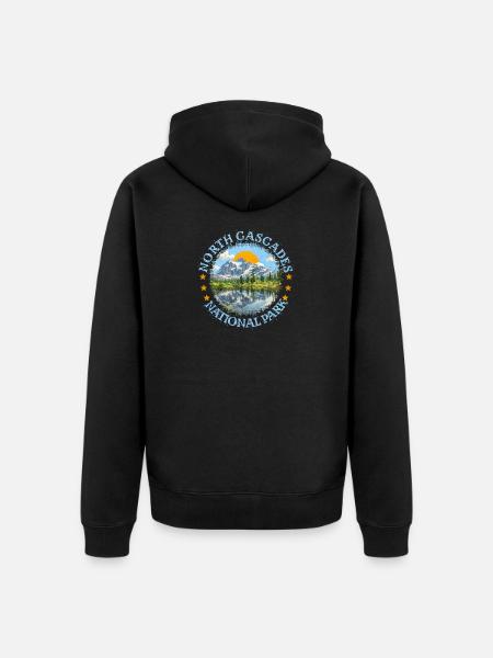 North Cascades National Park - Unisex Premium Organic Zip Hoodie - black