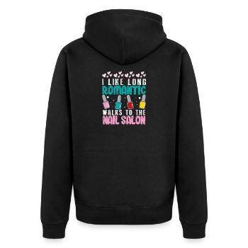 Nail Designer Nail Designer Cosmetics Nail Salon - Unisex Premium Organic Zip Hoodie - black - Back - Nico (187cm)