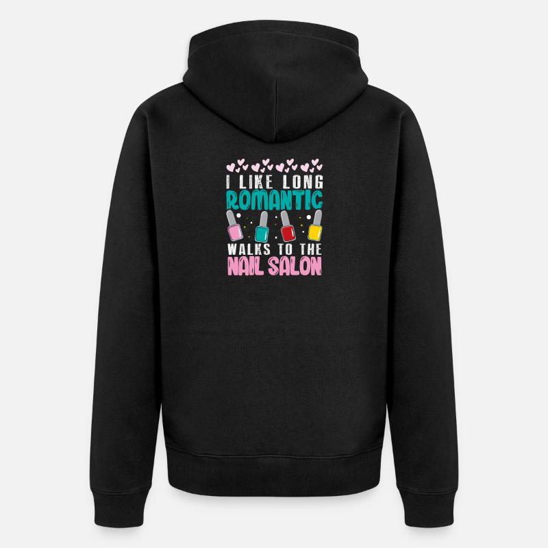 Nageldesigner Nageldesignerin Kosmetik Nagelstudio - Unisex Premium Bio Zip Hoodie - Schwarz