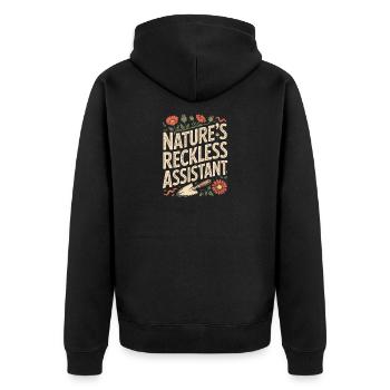 Le jardinier imprudent de la nature - Veste à capuche bio Premium Unisexe - noir - Dos - Nico (187cm)