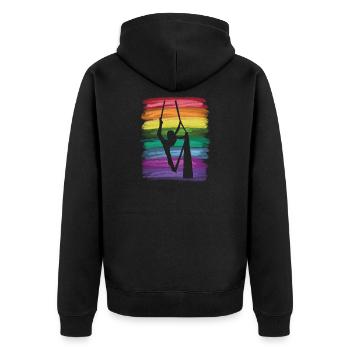 Vertical Cloth Vintage Aerial Acrobatics Aerial Silk - Unisex Premium Organic Zip Hoodie - black - Back - Nico (187cm)