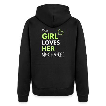 Cette fille adore son mécanicien - Veste à capuche bio Premium Unisexe - noir - Dos - Nico (187cm)