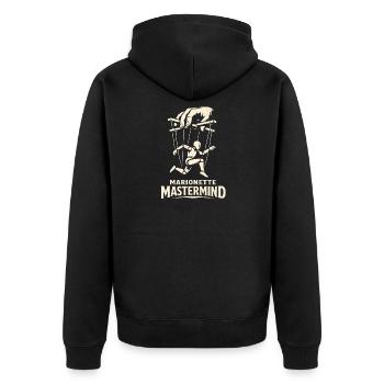 Marionette Genius | Puppeteer Humor - Unisex Premium Organic Zip Hoodie - black - Back - Nico (187cm)
