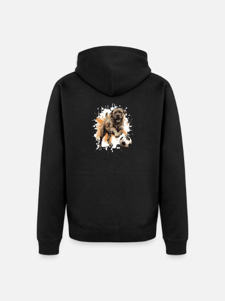Mastiff Hund Fussball Team - Unisex Premium Bio Zip Hoodie - Schwarz