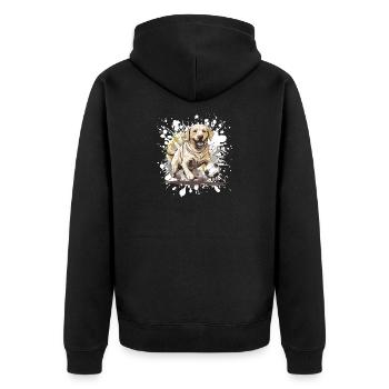Labrador Chien Football Sports - Veste à capuche bio Premium Unisexe - noir - Dos - Nico (187cm)