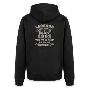 Legends mai 1961 : Unique vieilli - Veste à capuche bio Premium Unisexe - noir - Dos - Nico (187cm)