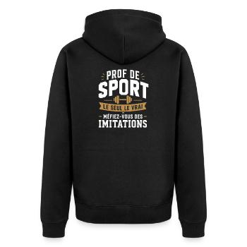 Prof de Sport Le Vrai - Veste à capuche bio Premium Unisexe - noir - Dos - Nico (187cm)