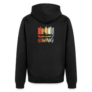 Vintage Skullen - Unisex Premium Organic Zip Hoodie - black - Back - Nico (187cm)