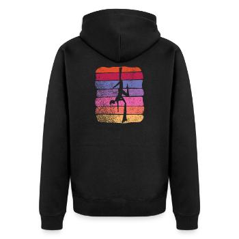 Vertical Cloth Vintage Aerial Acrobatics Aerial Silk - Unisex Premium Organic Zip Hoodie - black - Back - Nico (187cm)
