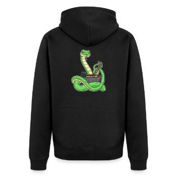 Schlange Koch Ramen Kochen - Unisex Premium Bio Zip Hoodie - Schwarz - Hinten - Nico (187cm)