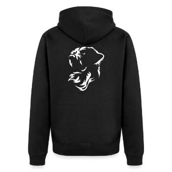 Golden Retriever Head "Black Edition" - Unisex Premium Organic Zip Hoodie - black - Back - Nico (187cm)