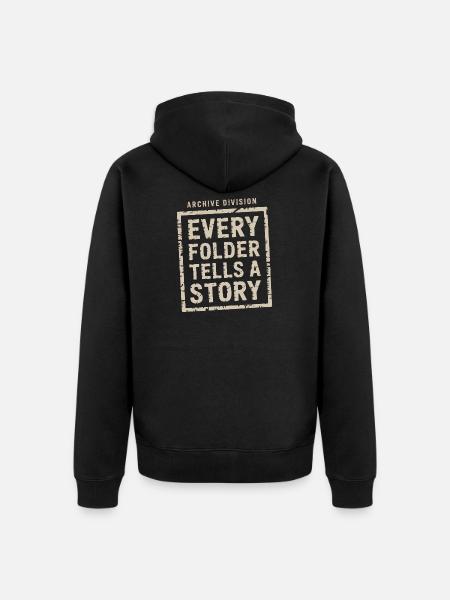 Every Folder Tells a Story - Unisex Premium Organic Zip Hoodie - black