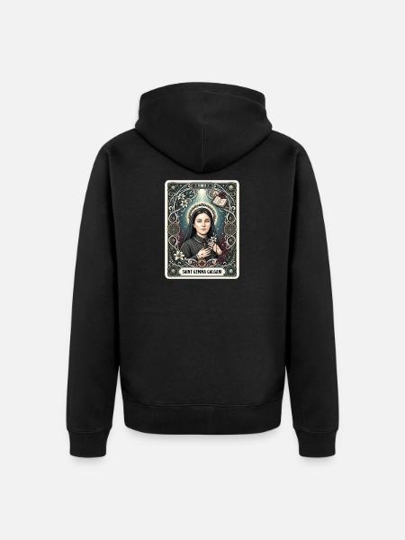 Tarotkarte der Heiligen Gemma Galgani - Unisex Premium Bio Zip Hoodie - Schwarz