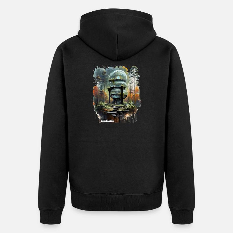 Espace dans Woods Dome - Veste à capuche bio Premium Unisexe - noir