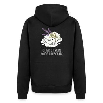Soaps Foam Lavender Hobby - Unisex Premium Organic Zip Hoodie - black - Back - Nico (187cm)