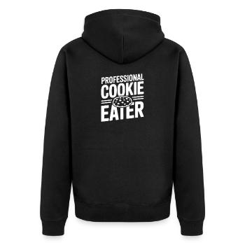 Professional Cookie Eater - Unisex Premium Organic Zip Hoodie - black - Back - Nico (187cm)