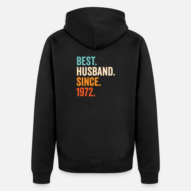 Bester Ehemann seit 1972 - Unisex Premium Bio Zip Hoodie - Schwarz