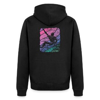 Boulderer Boulder Bouldering - Unisex Premium Organic Zip Hoodie - black - Back - Nico (187cm)