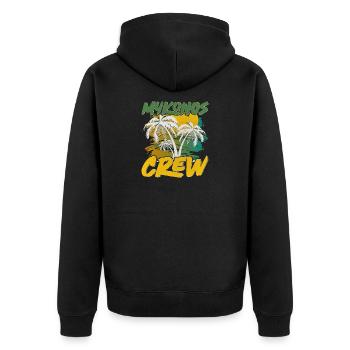 Mykonos Crew - Unisex Premium Bio Zip Hoodie - Schwarz - Hinten - Nico (187cm)