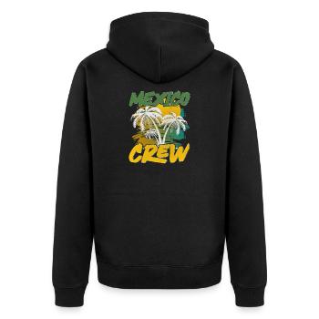 Mexiko Crew - Unisex Premium Bio Zip Hoodie - Schwarz - Hinten - Nico (187cm)