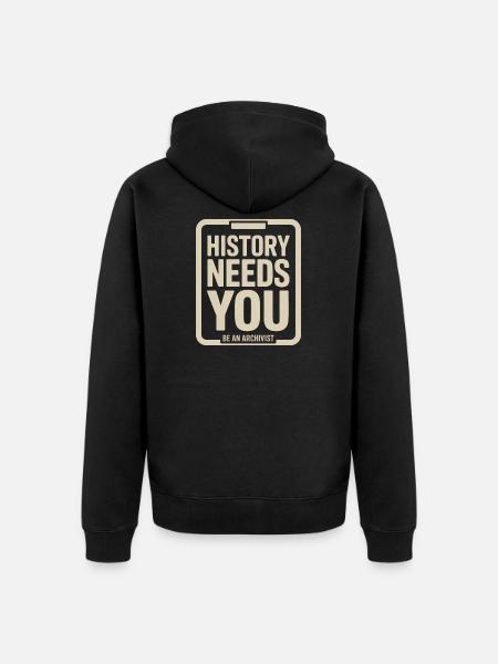 L’histoire exige que tu sois archiviste - Veste à capuche bio Premium Unisexe - noir