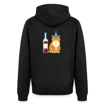 Kater partyhut - Unisex Premium Bio Zip Hoodie - Schwarz - Hinten - Nico (187cm)