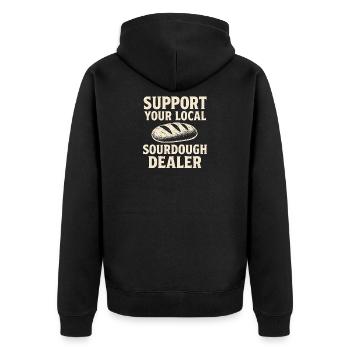 Baking Baker Baker Sourdough Bread Gift Idea - Unisex Premium Organic Zip Hoodie - black - Back - Nico (187cm)