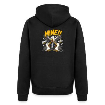 Möwenraub am Meer - Unisex Premium Bio Zip Hoodie - Schwarz - Hinten - Nico (187cm)
