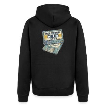 Mémoire complète - Veste à capuche bio Premium Unisexe - noir - Dos - Nico (187cm)