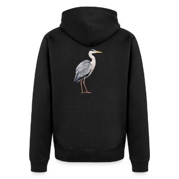 Héron cendré réaliste - Veste à capuche bio Premium Unisexe - noir - Dos - Nico (187cm)