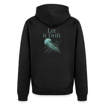 Jellyfish Ocean Jellyfish Flowy Soft Ocean Marine - Unisex Premium Organic Zip Hoodie - black - Back - Nico (187cm)
