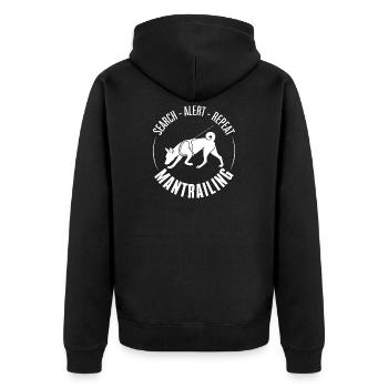 Basenji Mantrailing Dog Sports Search Dogs Wilsigns - Unisex Premium Organic Zip Hoodie - black - Back - Nico (187cm)