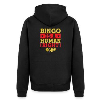 Bingo Game Is A Human Right Bingo - Unisex Premium Organic Zip Hoodie - black - Back - Nico (187cm)