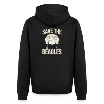 Save the Beagles – Beagle Line Art - Unisex Premium Organic Zip Hoodie - black - Back - Nico (187cm)