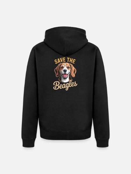Save the Beagles Beagle Rescue Tee - Unisex Premium Organic Zip Hoodie - black