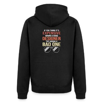 Architecture Architect Interior Designer - Unisex Premium Organic Zip Hoodie - black - Back - Nico (187cm)