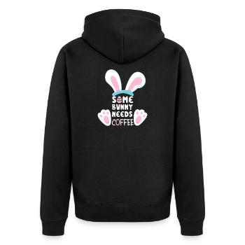 Un lapin a besoin de café - Veste à capuche bio Premium Unisexe - noir - Dos - Nico (187cm)