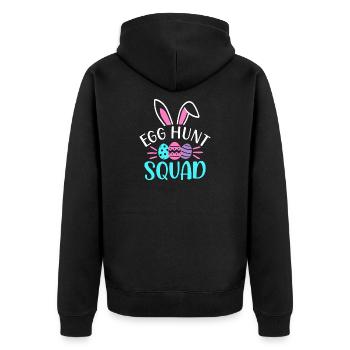 Egg Hunt Squad - Unisex Premium Organic Zip Hoodie - black - Back - Nico (187cm)
