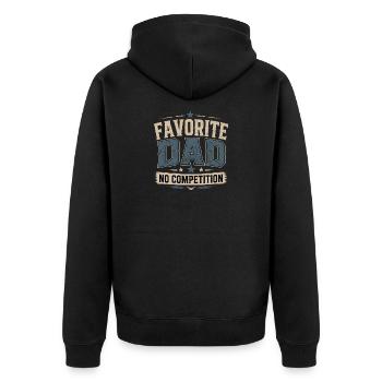 Favorite Dad Full Time Legend Father's Day Humor - Unisex Premium Organic Zip Hoodie - black - Back - Nico (187cm)