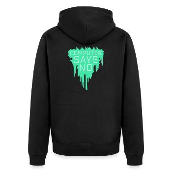 Computer Says No Lustig Programmierer Nerd Technik - Unisex Premium Bio Zip Hoodie - Schwarz - Hinten - Nico (187cm)