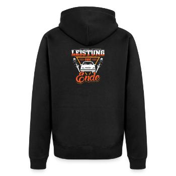 Tuner Tuning Auto Kfz Motorsport Turbo Spruch - Unisex Premium Bio Zip Hoodie - Schwarz - Hinten - Nico (187cm)