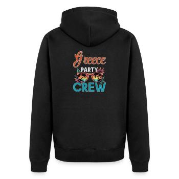 Greece Crew - Unisex Premium Bio Zip Hoodie - Schwarz - Hinten - Nico (187cm)