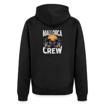 Mallorca Crew - Unisex Premium Bio Zip Hoodie - Schwarz - Hinten - Nico (187cm)
